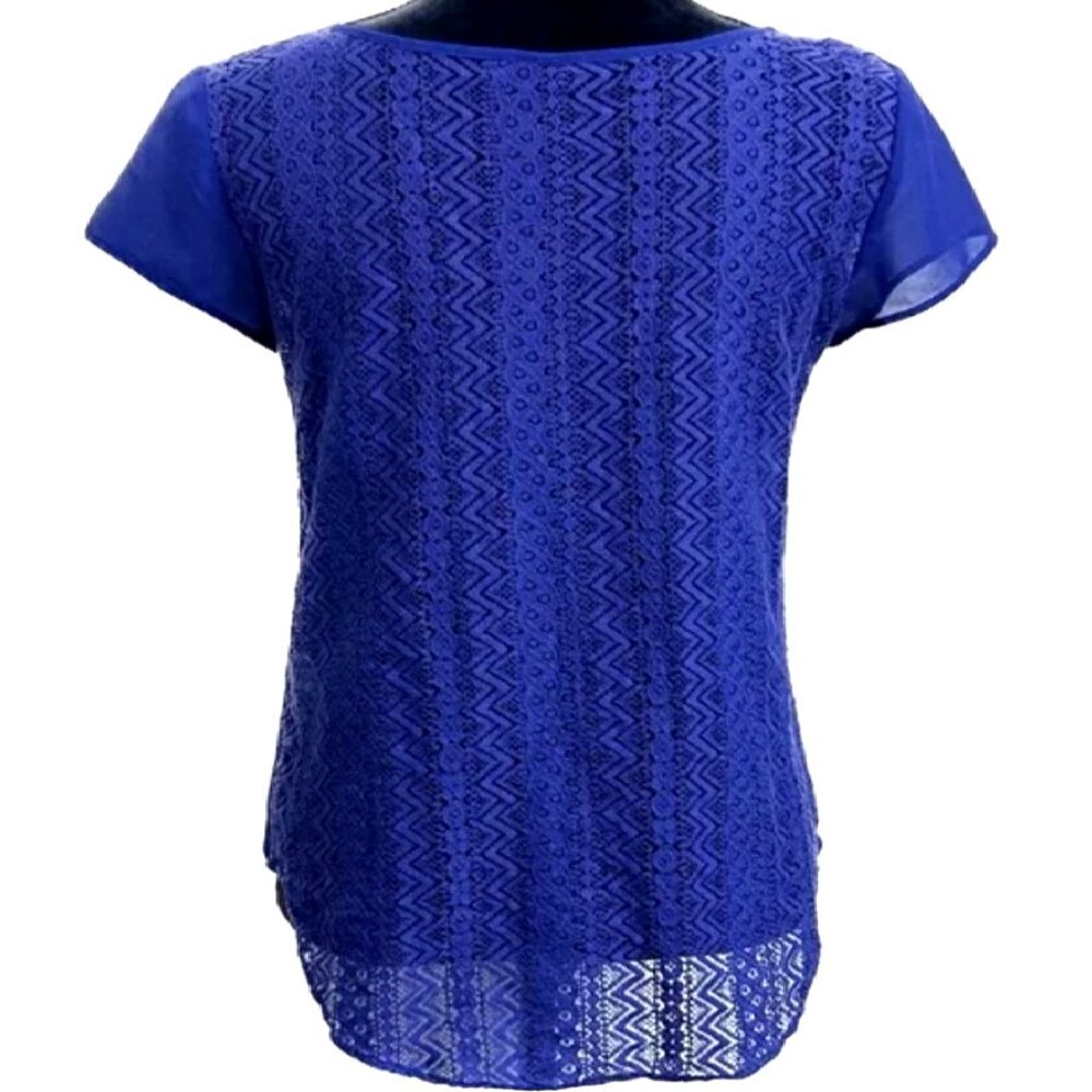 Aeropostale Blue Lace Back Blouse
